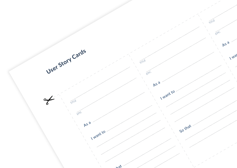 Userstory card template on innovation cat