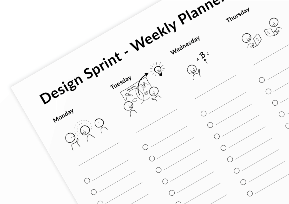 Designsprint weekly Planner on innovationcat
